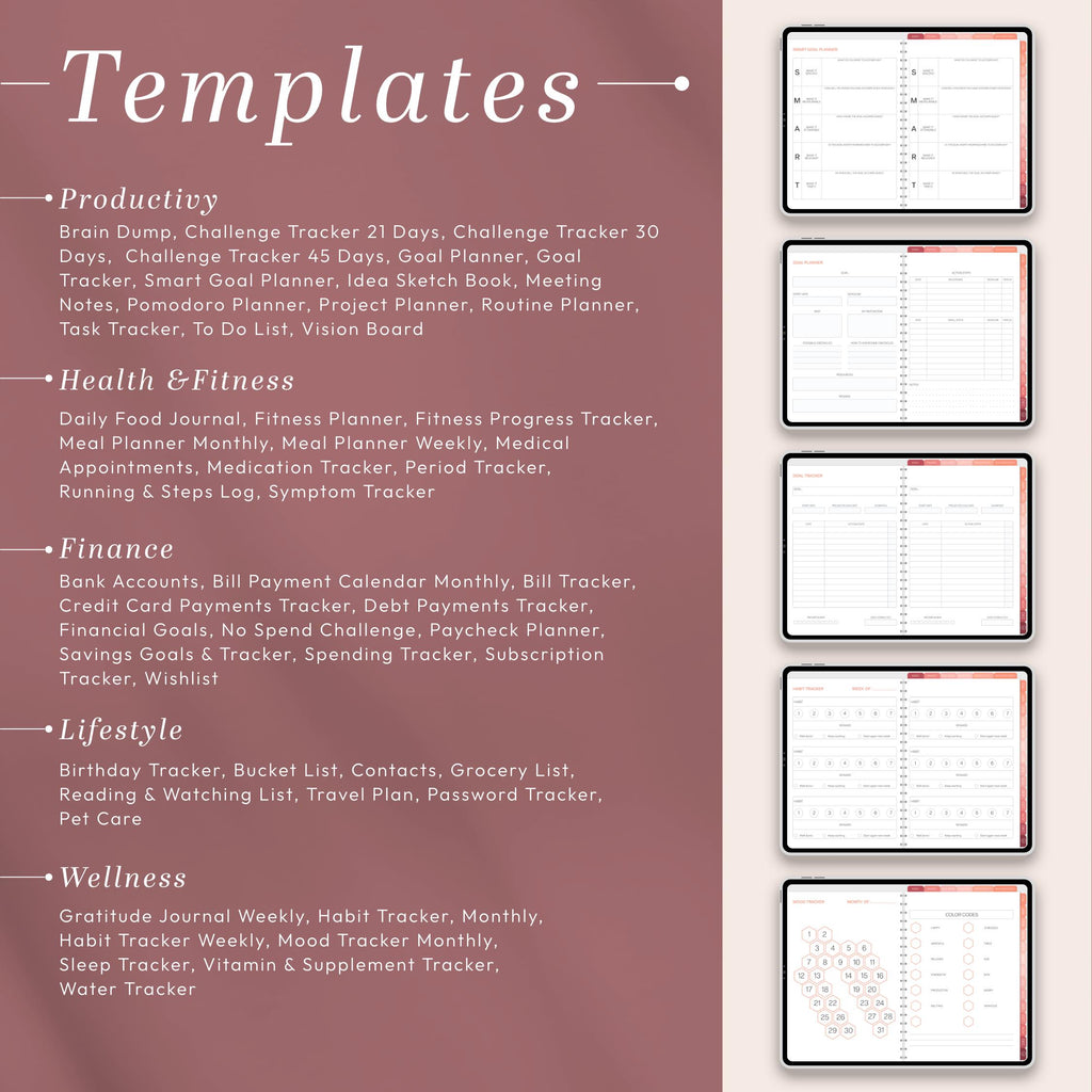 2026 Digital Planner Landscape for iPad, Hyperlinked PDF for GoodNotes & Notabil - image 9