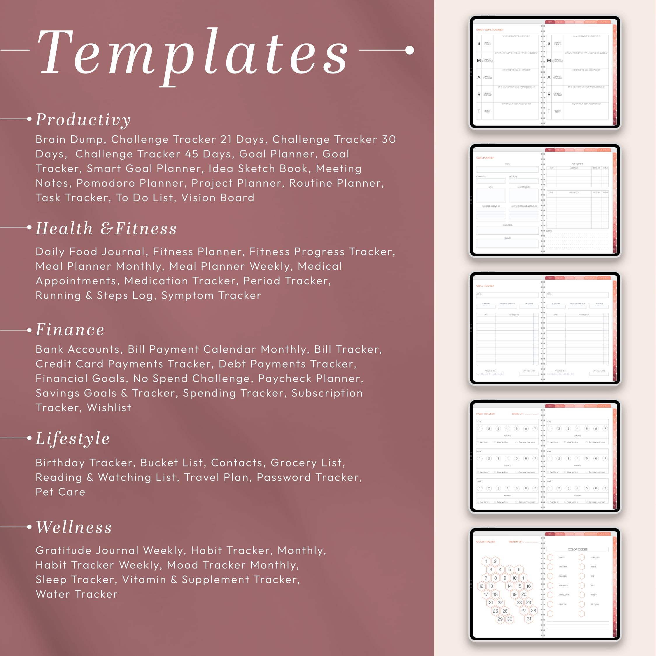 2026 Digital Planner Landscape for iPad, Hyperlinked PDF for GoodNotes & Notabil - image 9