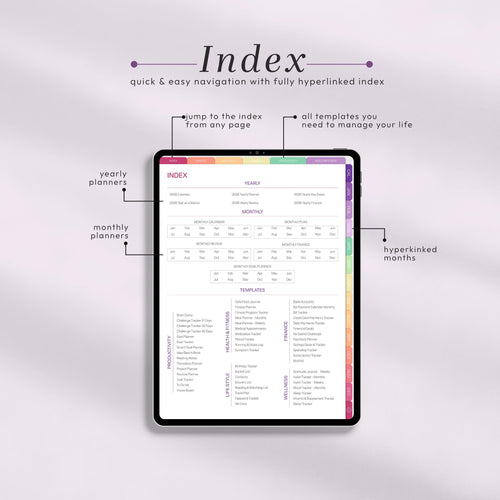 2026 Digital Planner Portrait for iPad, Hyperlinked PDF for GoodNotes & Notabili - image 2