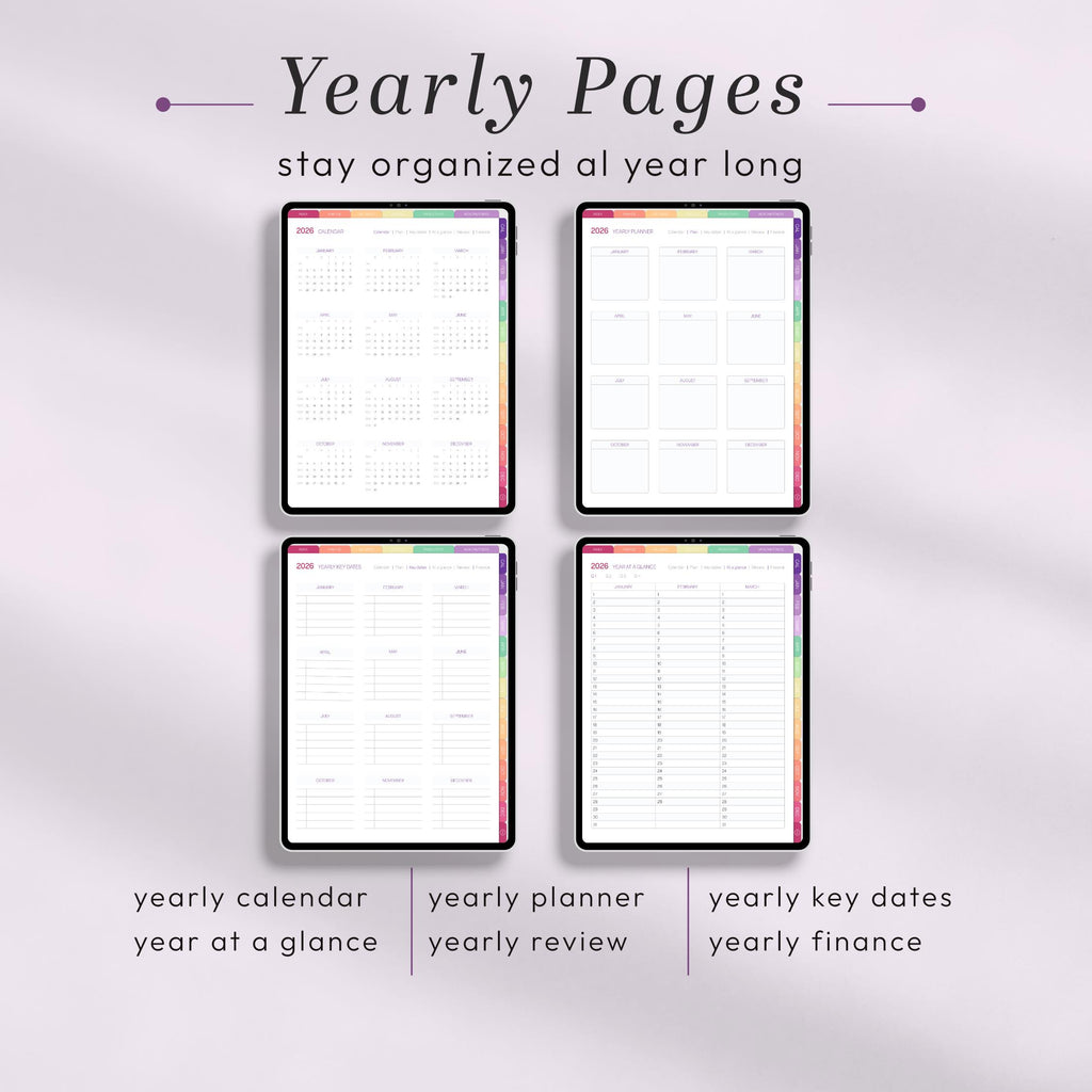 2026 Digital Planner Portrait for iPad, Hyperlinked PDF for GoodNotes & Notabili - image 4