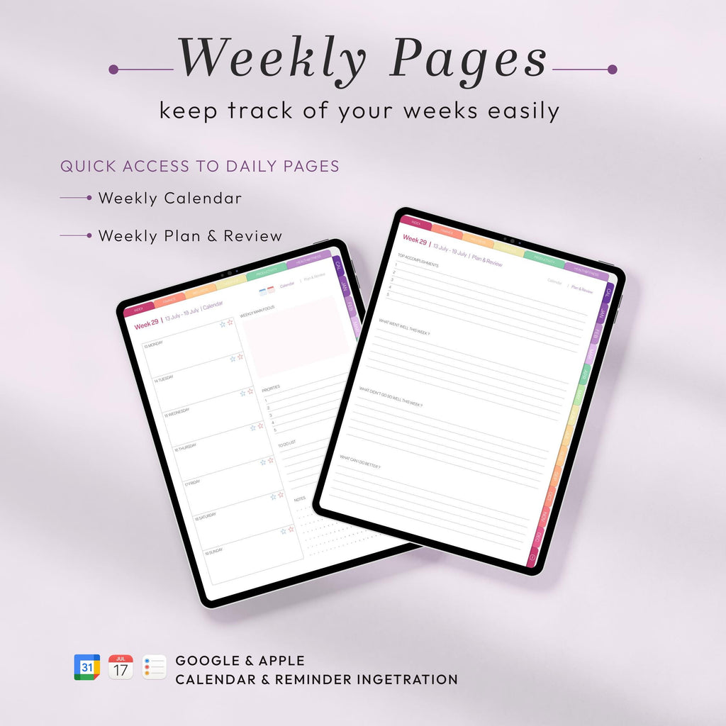 2026 Digital Planner Portrait for iPad, Hyperlinked PDF for GoodNotes & Notabili - image 6