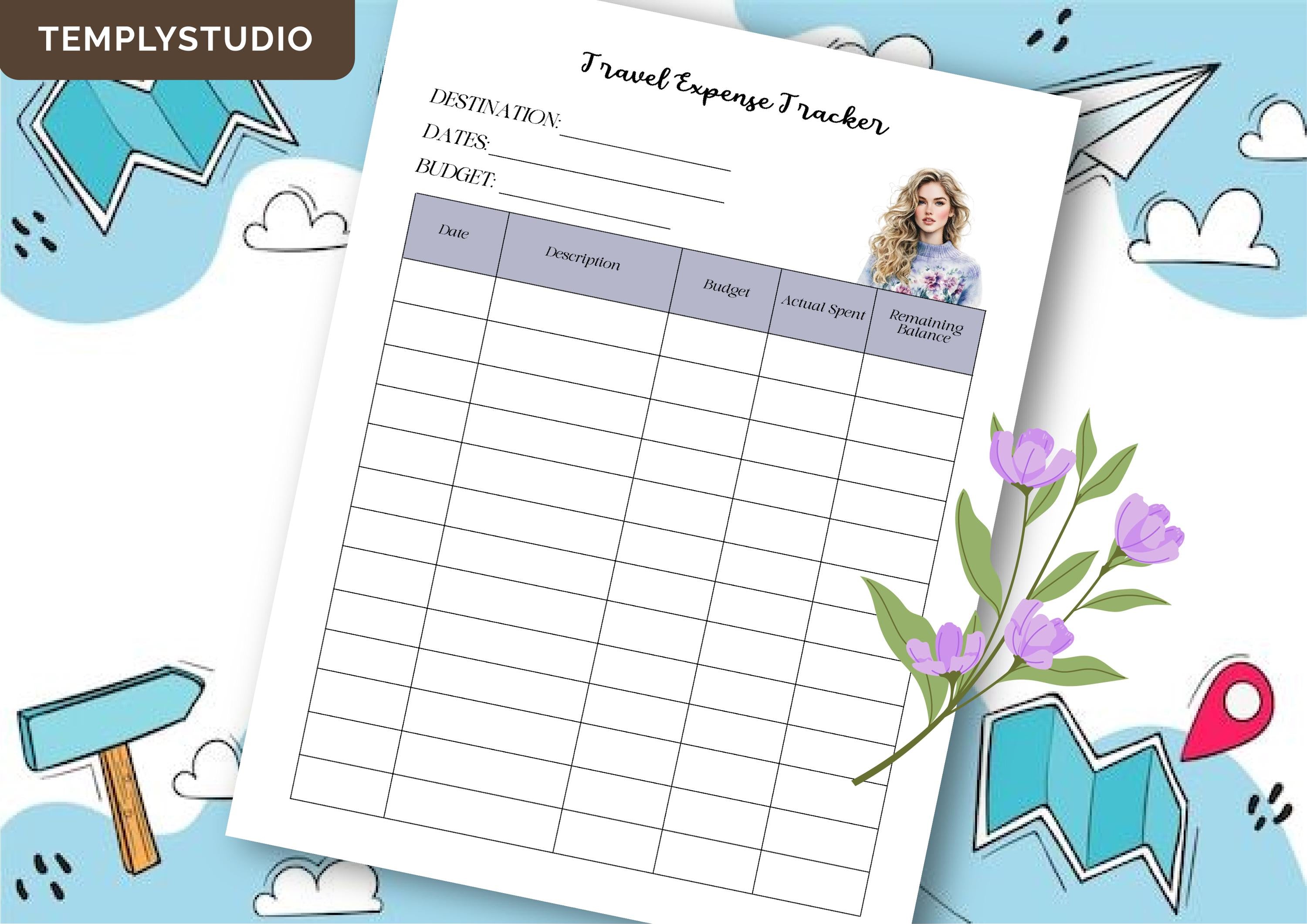 Printable Trip Expense Tracker | Travel Budget Planner (Digital Download) - image 5