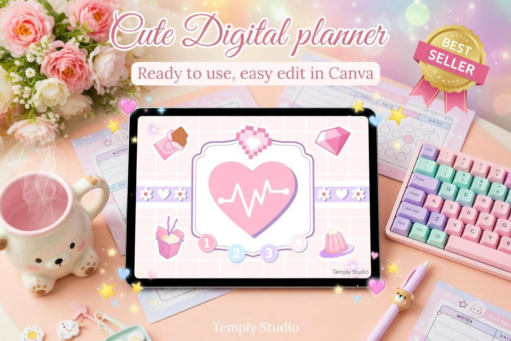 Cute Digital Planner | Kawaii Goodnotes Planner | Undated iPad Planner | Hyperli - image 7