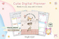 Cute Digital Planner Light Grey | Editable Canva Template | Instant Digital Down - image 1
