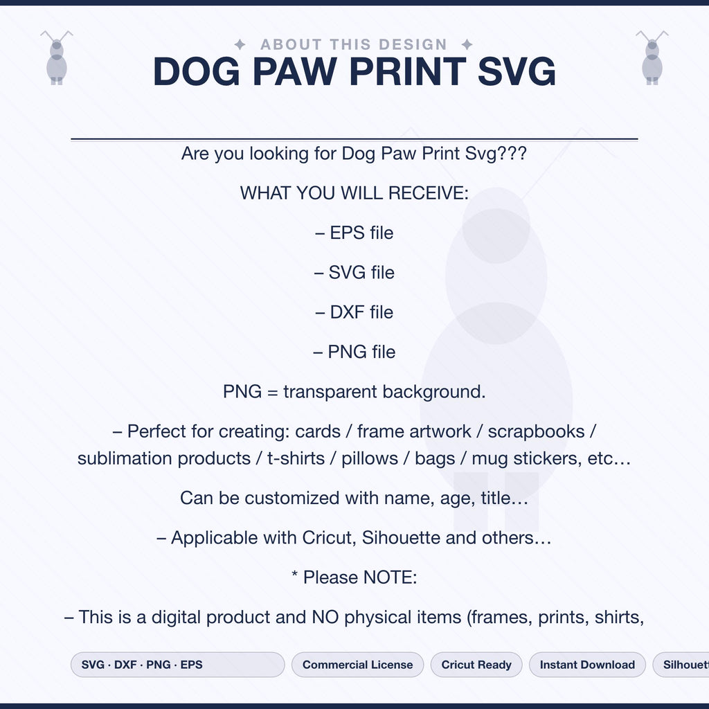 Dog Paw Print SVG | Paw Svg Bundle for Cricut & Silhouette | Pet Paw Clipart Png - image 3