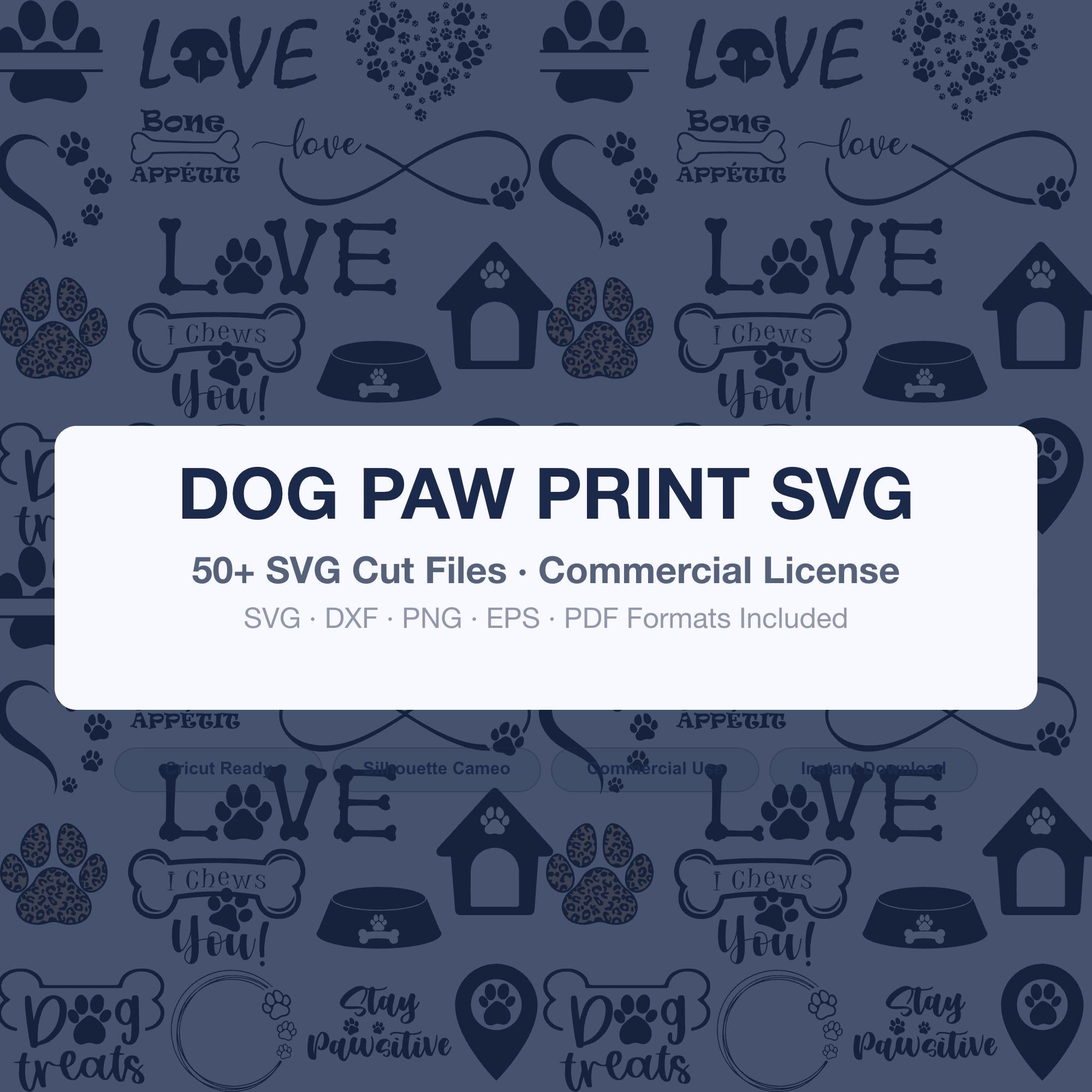 Dog Paw Print SVG | Paw Svg Bundle for Cricut & Silhouette | Pet Paw Clipart Png - image 1