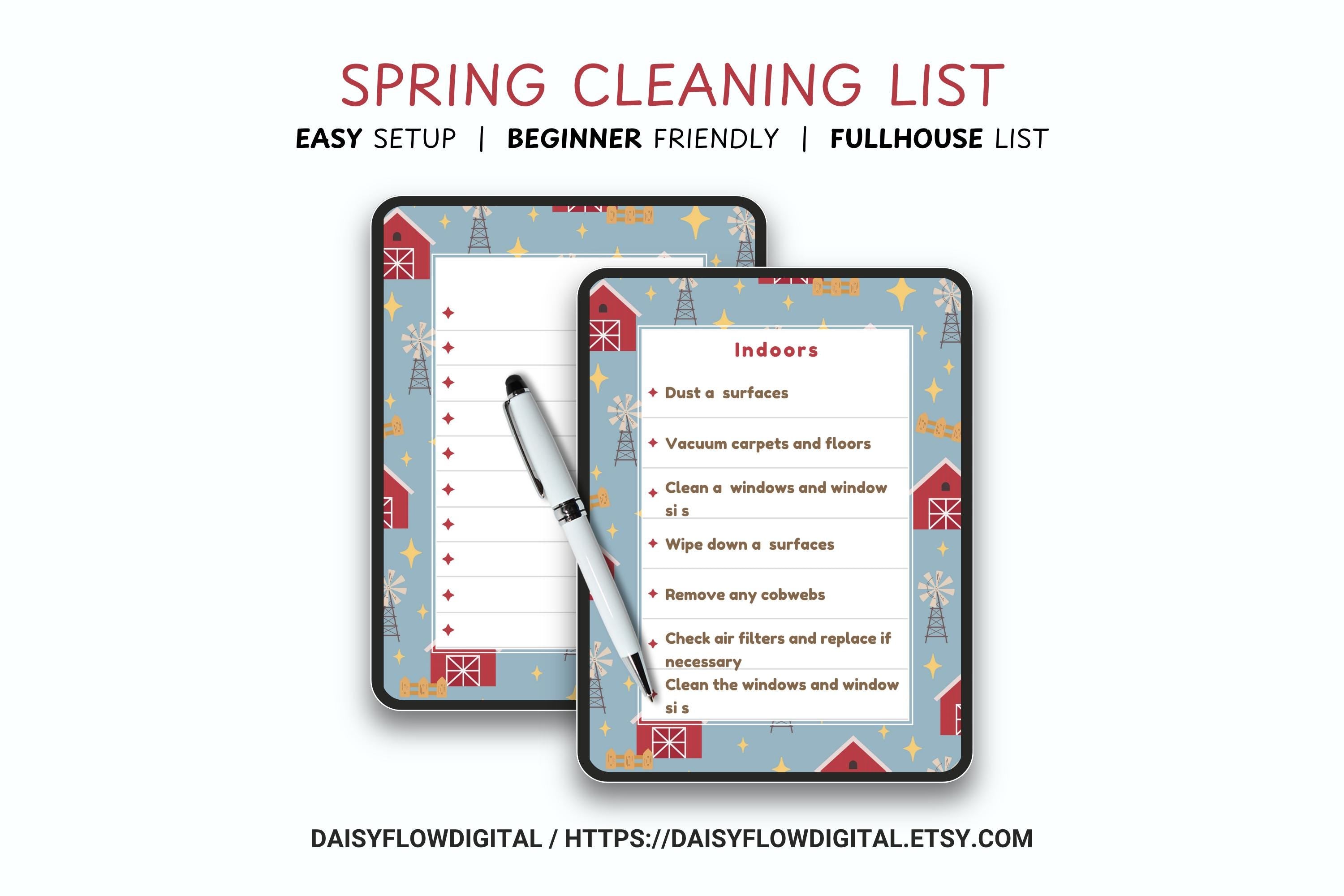 CLEANING LIST | Easy Use Cleaning List Template | Instant Digital Download | Aes - image 3