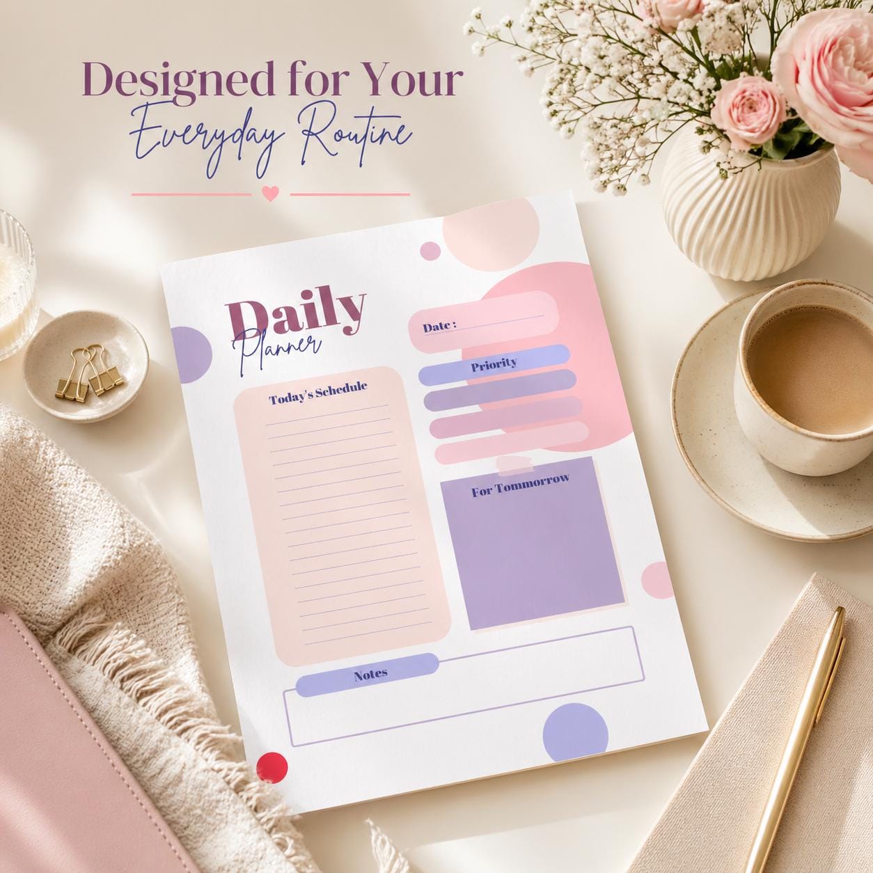 Minimalist Daily Planner Printable | Clean Simple Daily Schedule PDF, Instant Do - image 8