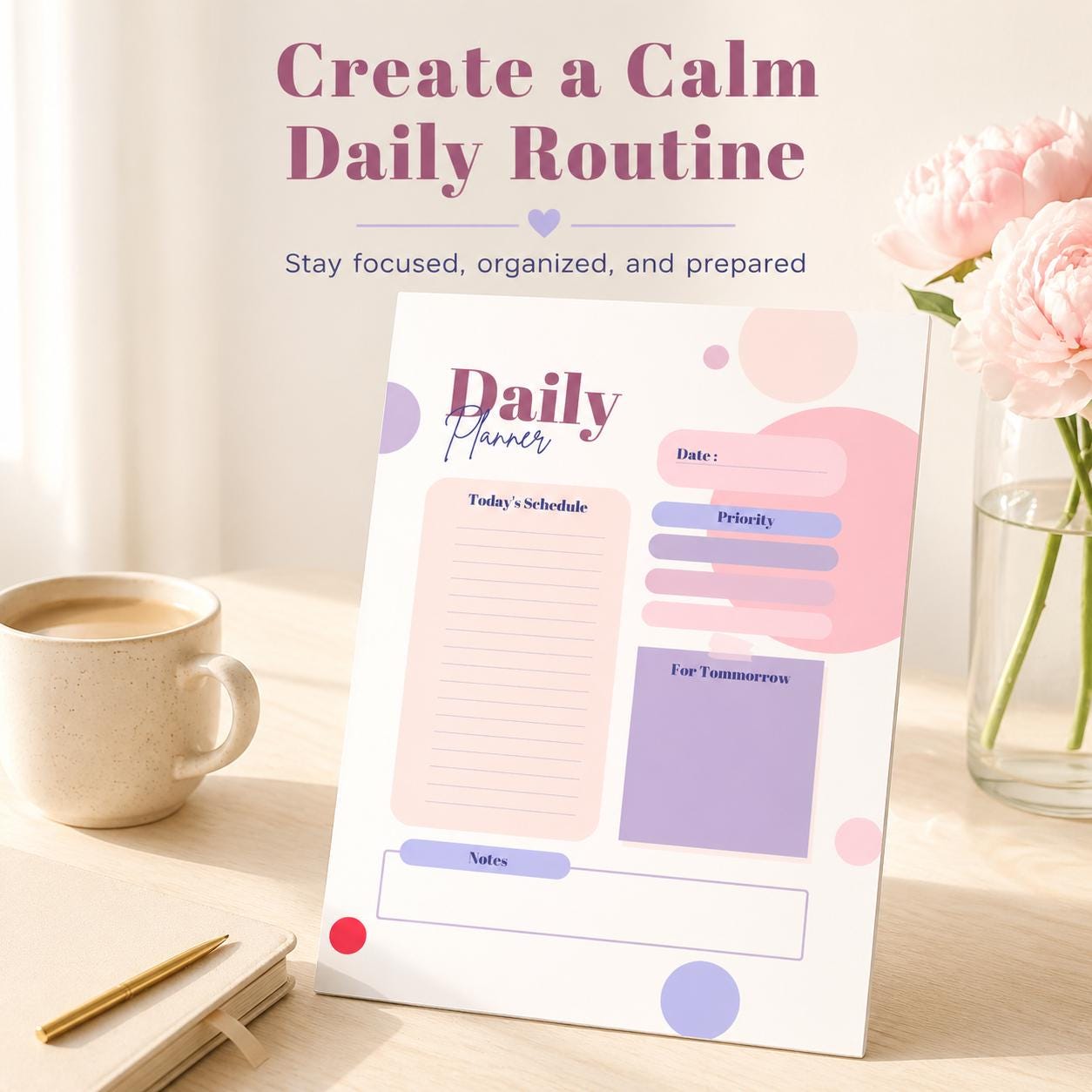 Minimalist Daily Planner Printable | Clean Simple Daily Schedule PDF, Instant Do - image 10
