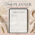 Daily Planner Printable with Mood Tracker | Elegant Hourly Schedule PDF, Instant - image 1