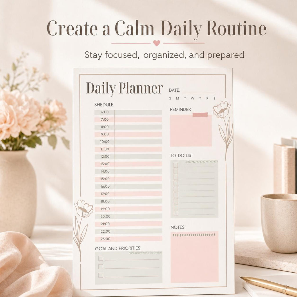 Daily Planner Printable | Undated Daily Schedule PDF, Instant Download, Hourly P - image 8