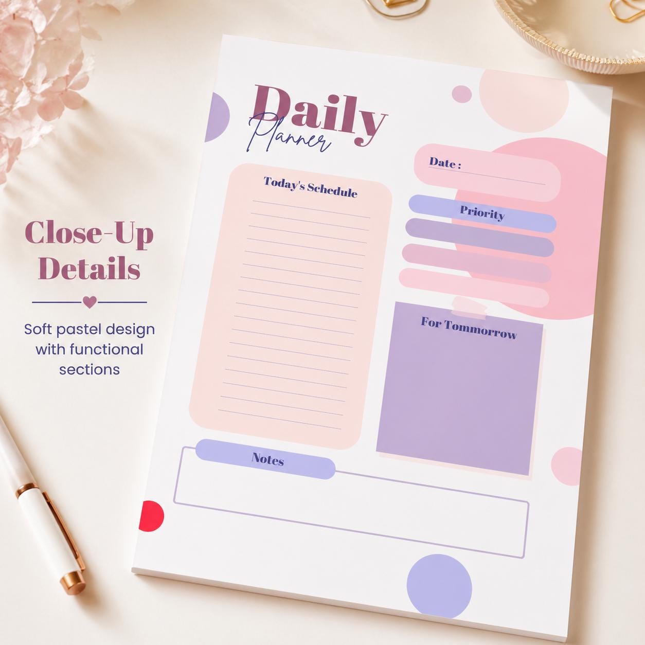 Minimalist Daily Planner Printable | Clean Simple Daily Schedule PDF, Instant Do - image 7