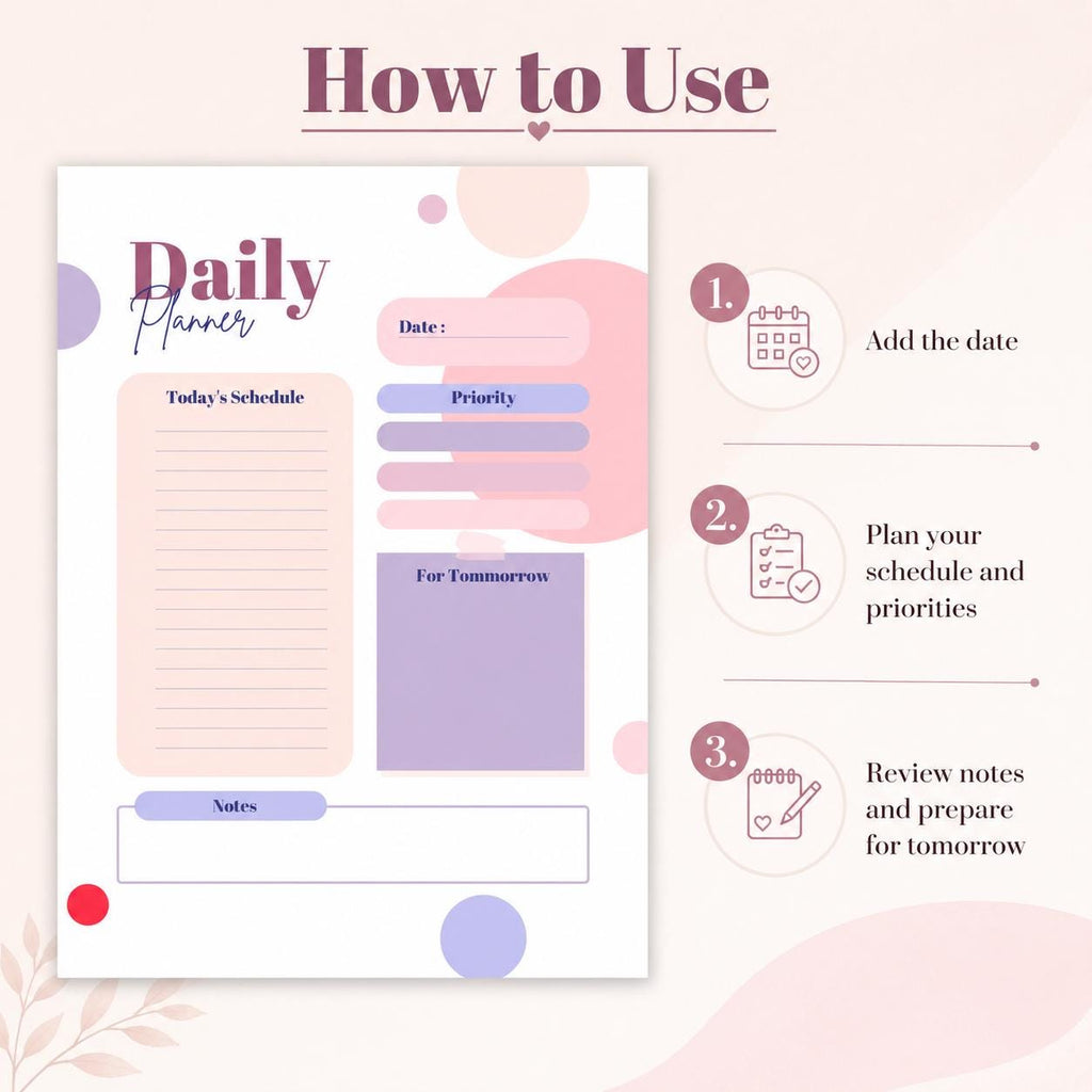 Minimalist Daily Planner Printable | Clean Simple Daily Schedule PDF, Instant Do - image 5
