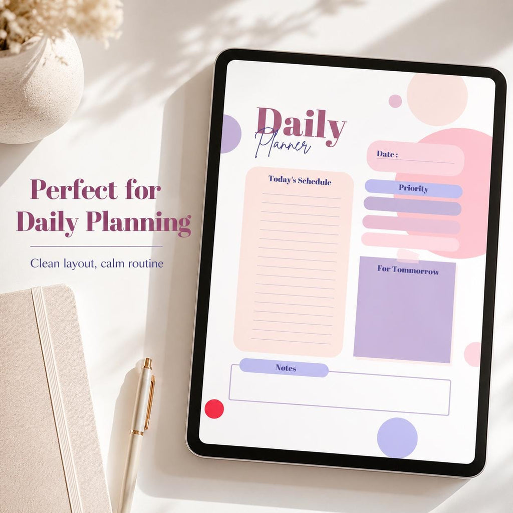 Minimalist Daily Planner Printable | Clean Simple Daily Schedule PDF, Instant Do - image 6