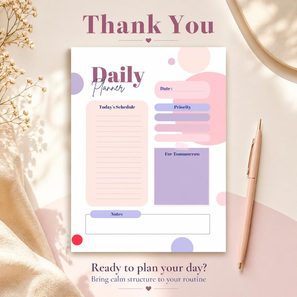 Minimalist Daily Planner Printable | Clean Simple Daily Schedule PDF, Instant Do - image 9