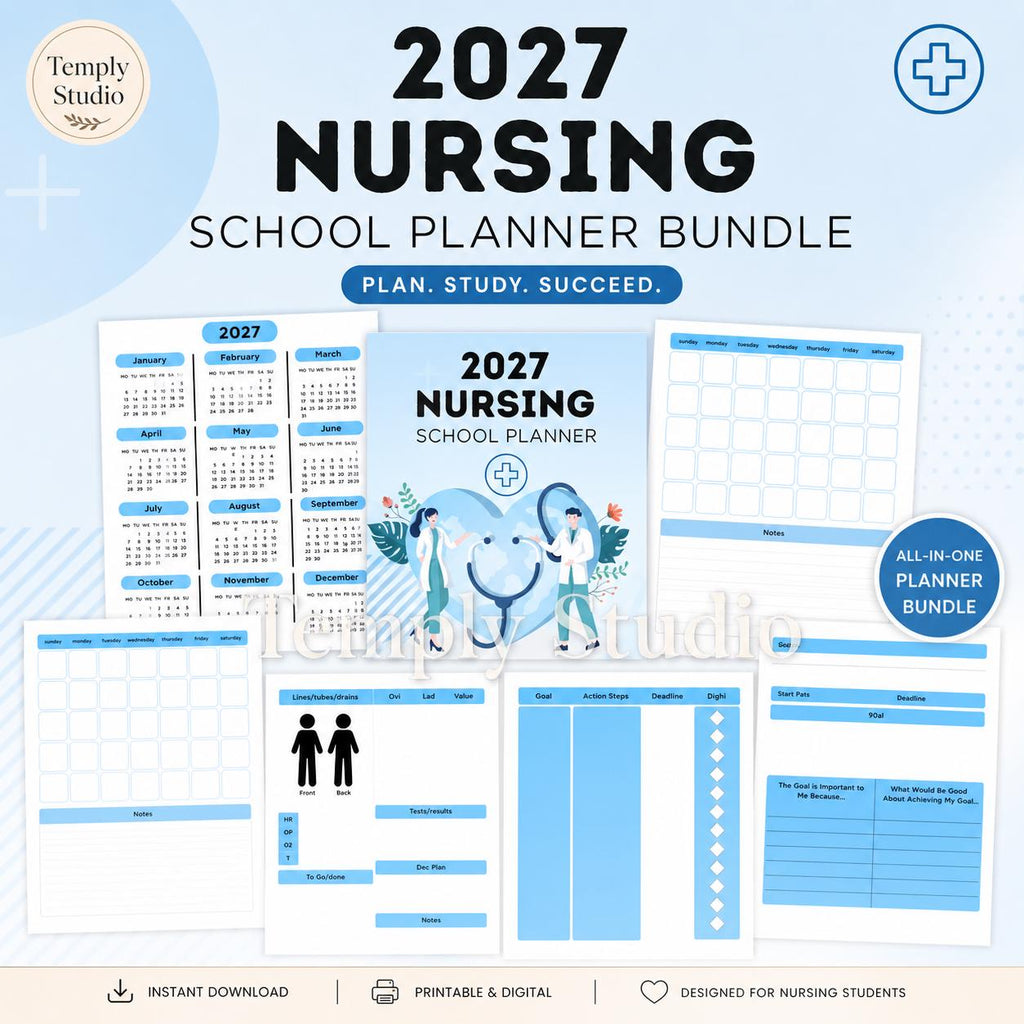 2027 Nursing School Planner | Digital Student Planner for iPad | Printable Clini - image 8