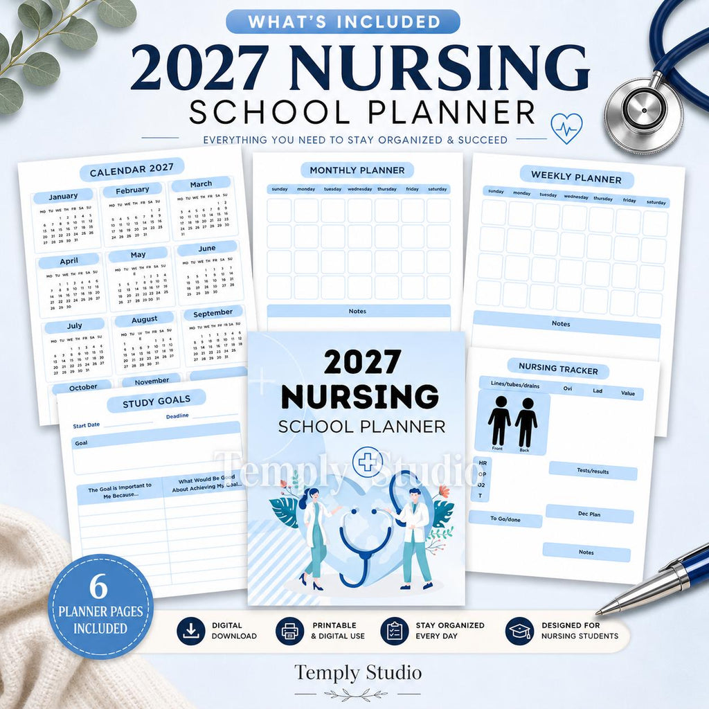 2027 Nursing School Planner | Digital Student Planner for iPad | Printable Clini - image 10