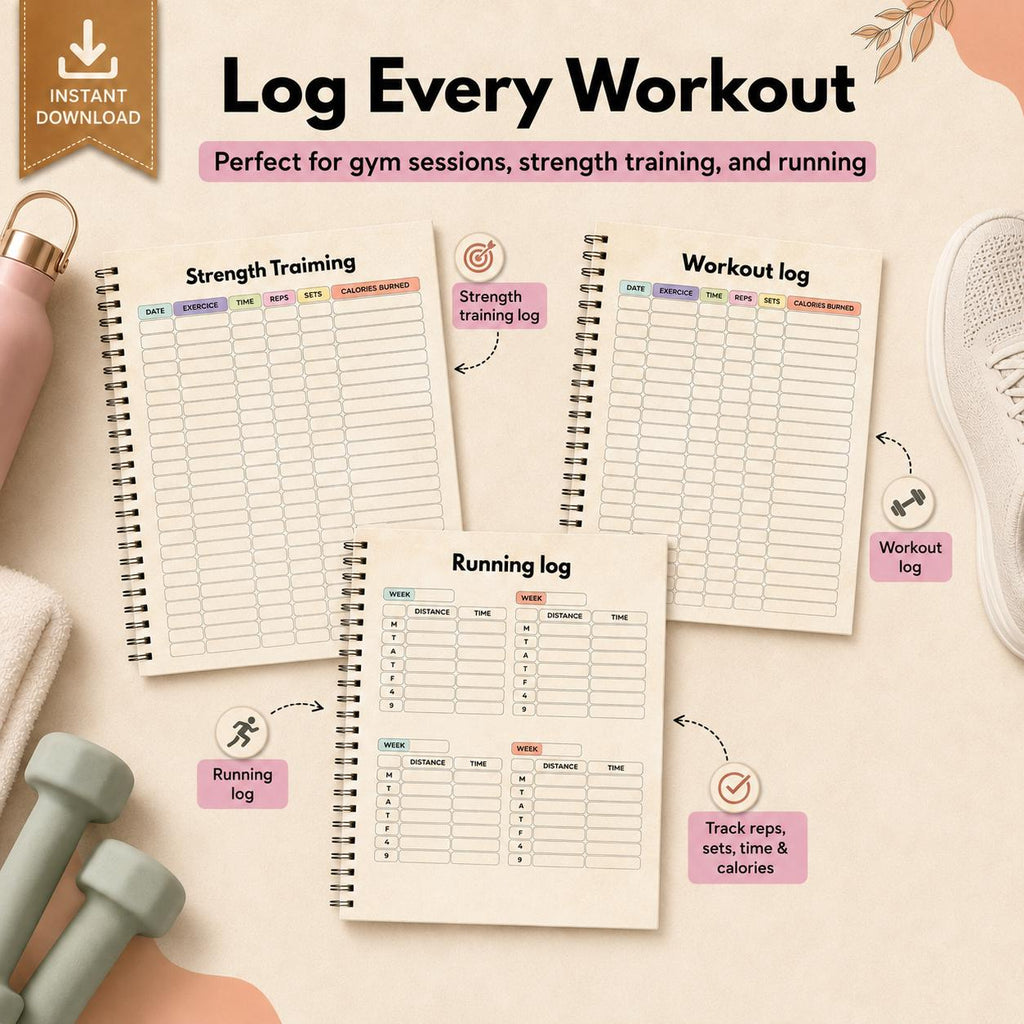 2027 Workout Planner Printable PDF | Digital Fitness Journal and Log | Health and Wel - image 6
