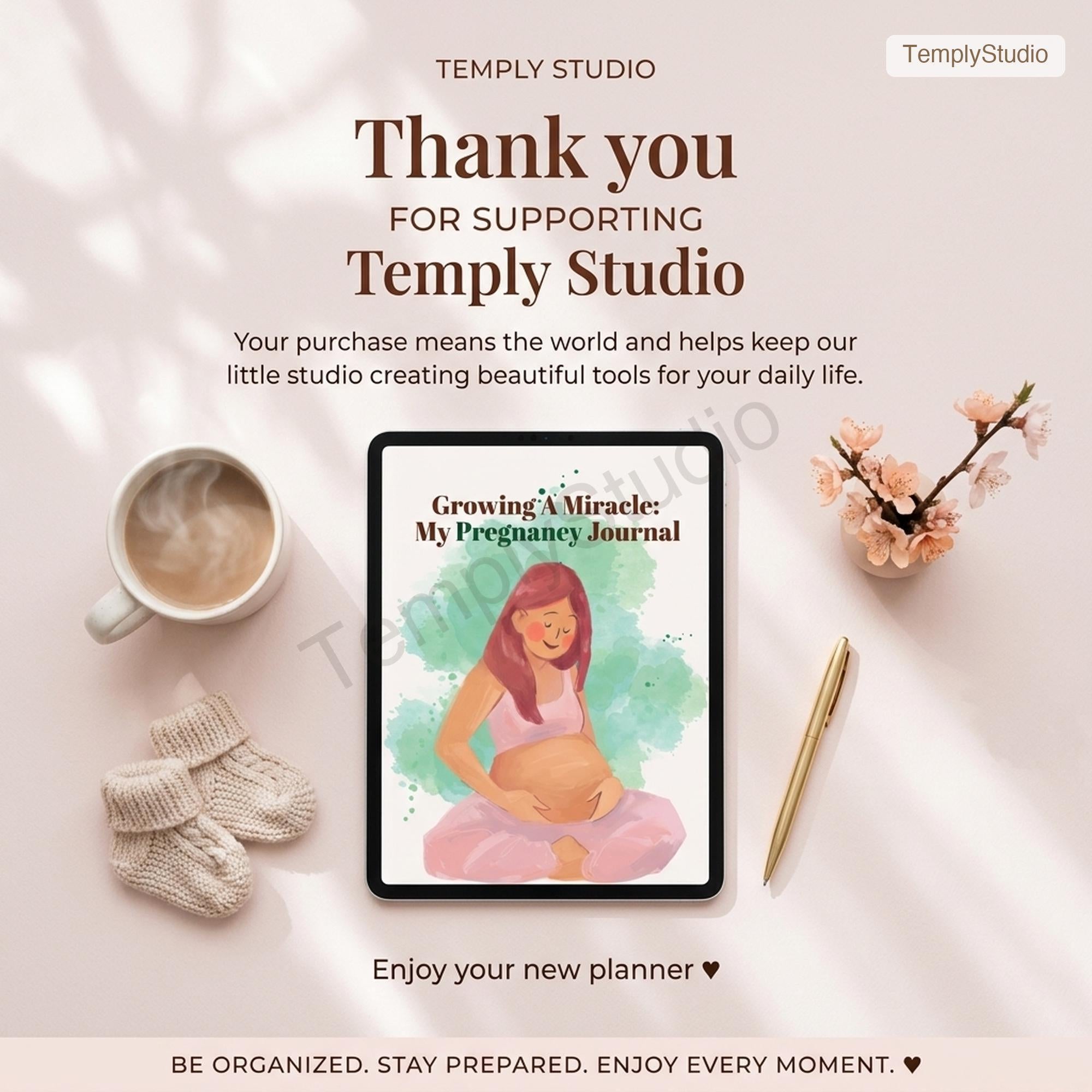 Digital Pregnancy Journal & Planner | Printable US Letter Baby Book | Weekly Tra - image 5
