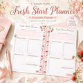 Fresh Start Planner Printable | Strawberry Aesthetic Monthly Reset Journal Page  - image 1