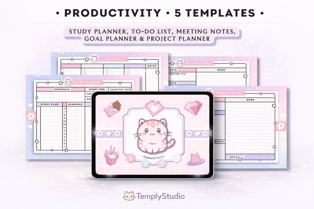 Cute Kawaii Life Planner | Editable Canva and GoodNotes Planner | Digital Health - image 1