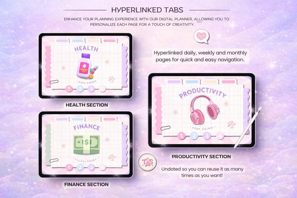 Cute Kawaii Life Planner | Editable Canva and GoodNotes Planner | Digital Health - image 5