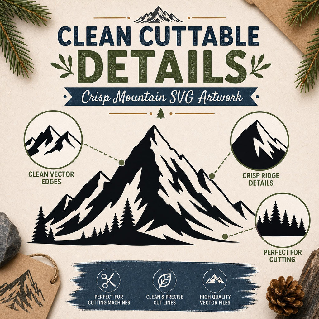 70 Mountain SVG Bundle Silhouette | Peak Designs Cricut Files | Mountain PNG | Forest - image 10