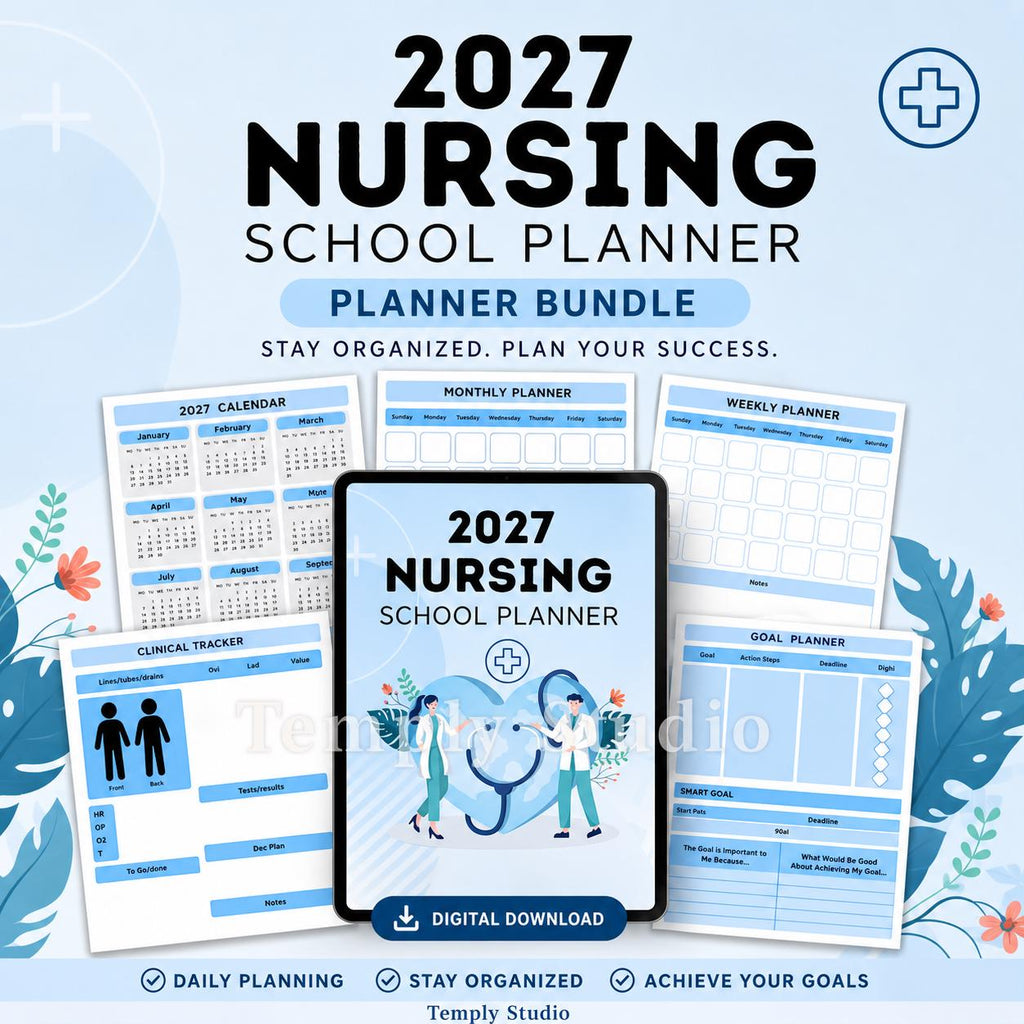 2027 Nursing School Planner | Digital Student Planner for iPad | Printable Clini - image 9