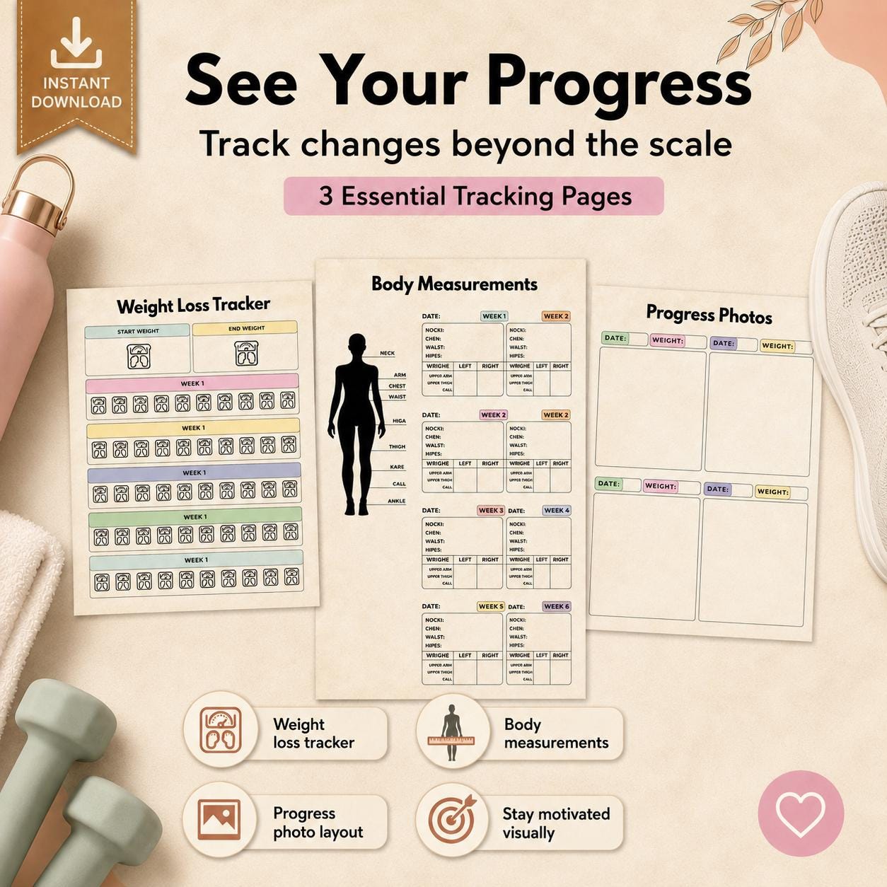 2027 Workout Planner Printable PDF | Digital Fitness Journal and Log | Health and Wel - image 5