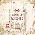 32  Vocabulary Worksheets | Printable Language Journal | Word Study Template | Homesc - image 1