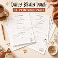 12 Page Cute Cat Daily Brain Dump Printable | Anxiety Journal and To Do List | Mental - image 1