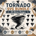 50 Tornado Silhouette SVG Bundle | Storm SVG Cut Files for Cricut | Twister Clipart P - image 1