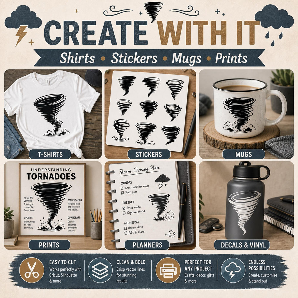 50 Tornado Silhouette SVG Bundle | Storm SVG Cut Files for Cricut | Twister Clipart P - image 2