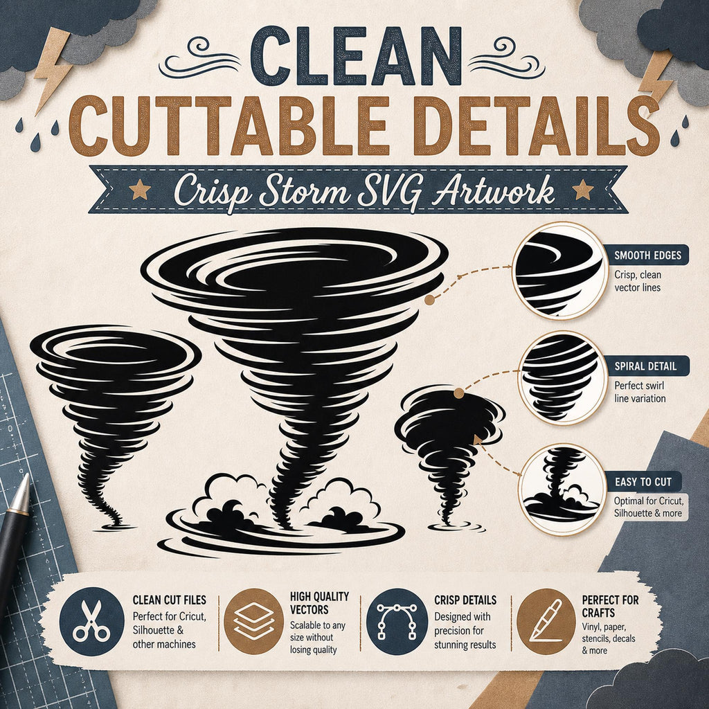 50 Tornado Silhouette SVG Bundle | Storm SVG Cut Files for Cricut | Twister Clipart P - image 4