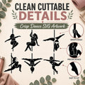9 Pole Dance SVG Bundle | Fitness Silhouette Png | Pole Dancer Cricut Cut Files | Aer - image 1