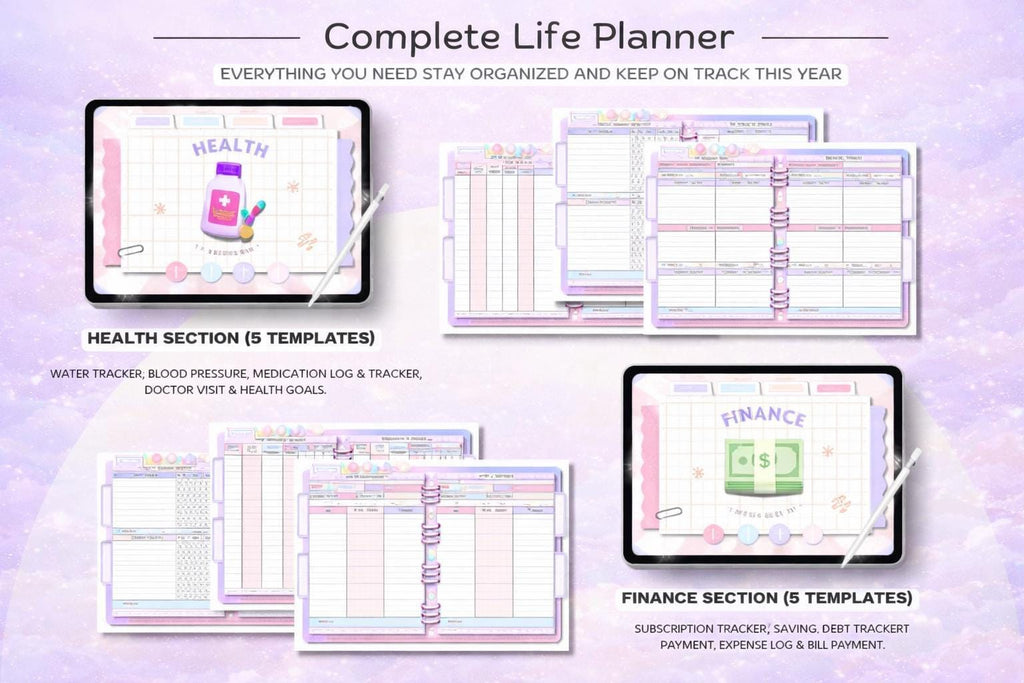 Cute Kawaii Life Planner | Editable Canva and GoodNotes Planner | Digital Health - image 6