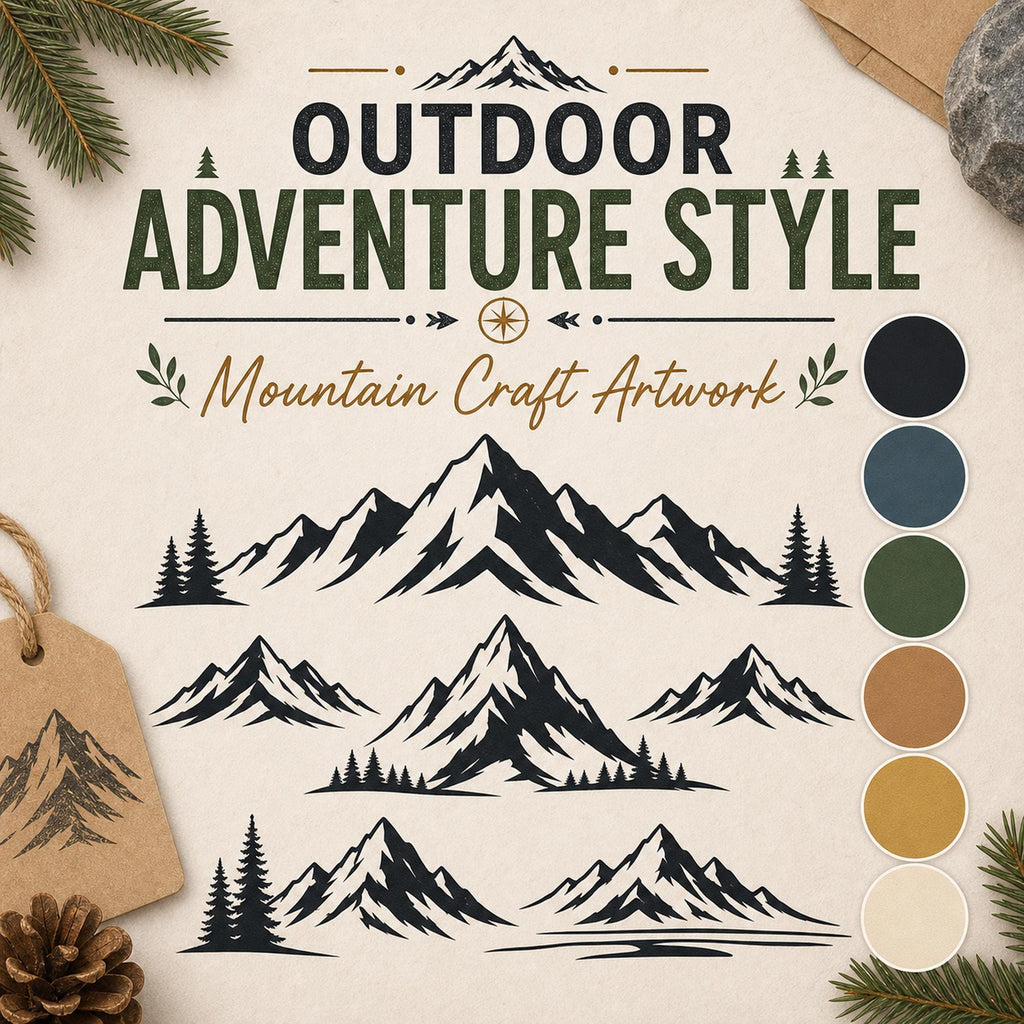 70 Mountain SVG Bundle Silhouette | Peak Designs Cricut Files | Mountain PNG | Forest - image 3