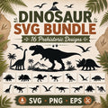 16 Dinosaur SVG Bundle Silhouette | Prehistoric Dino Clipart for Cutting Machines | T - image 1
