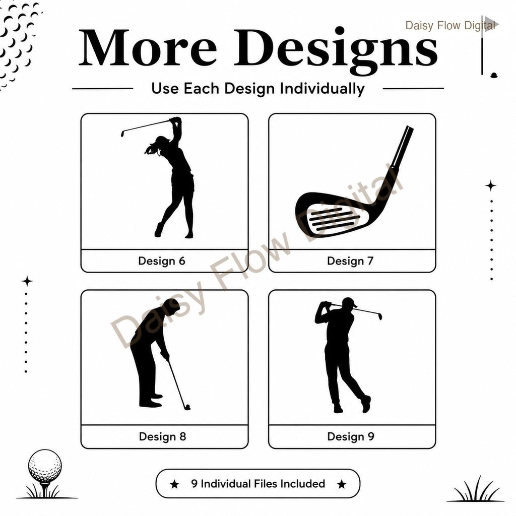 Golf SVG Bundle | Golfer Silhouette PNG | Golf Club Clipart | Golfing Cut Files for C - image 10