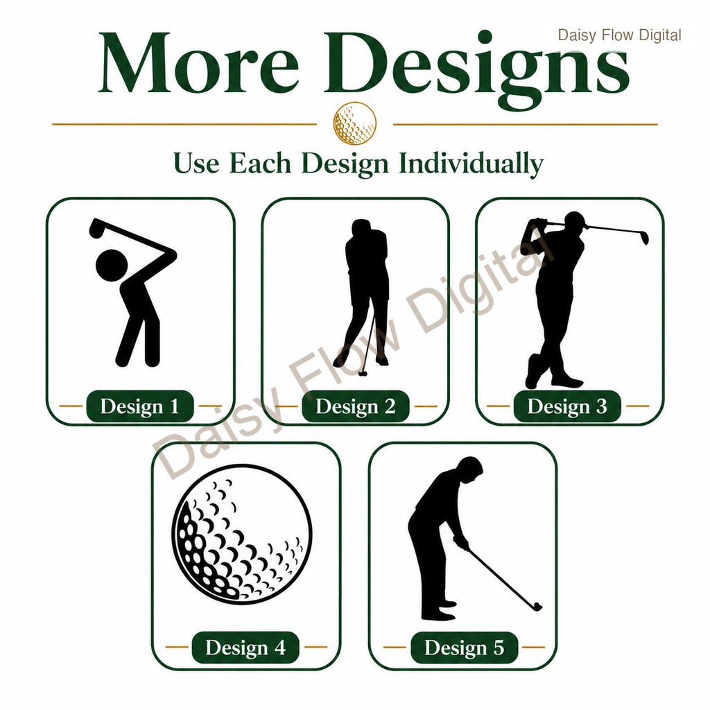Golf SVG Bundle | Golfer Silhouette PNG | Golf Club Clipart | Golfing Cut Files for C - image 9