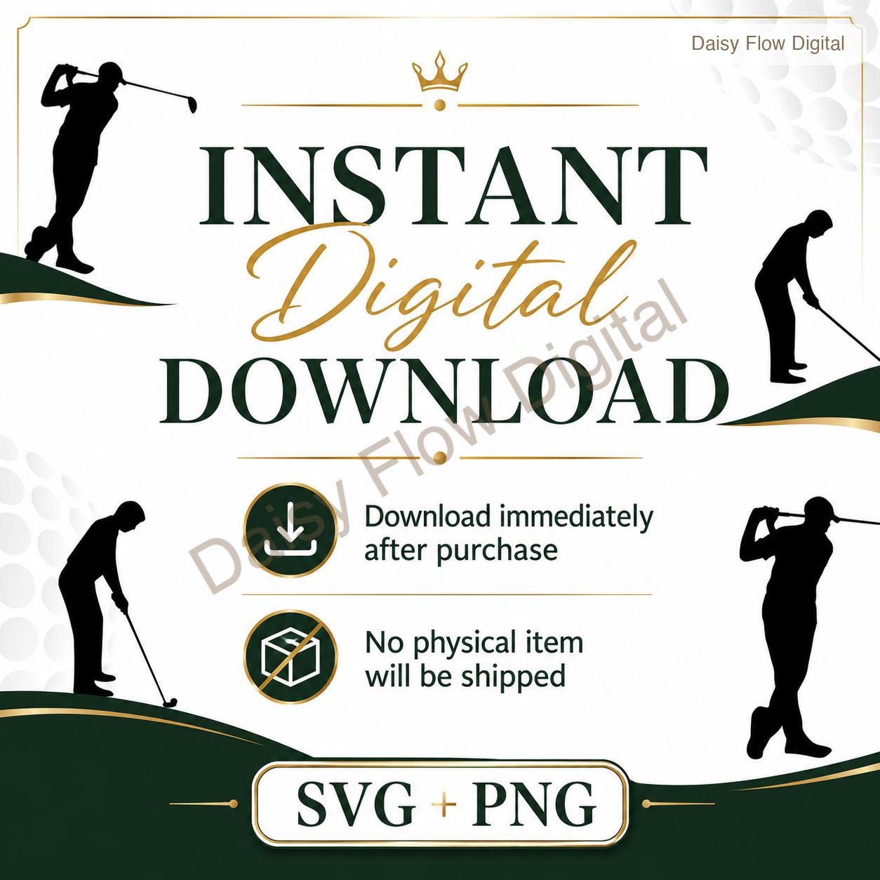 Golf SVG Bundle | Golfer Silhouette PNG | Golf Club Clipart | Golfing Cut Files for C - image 8