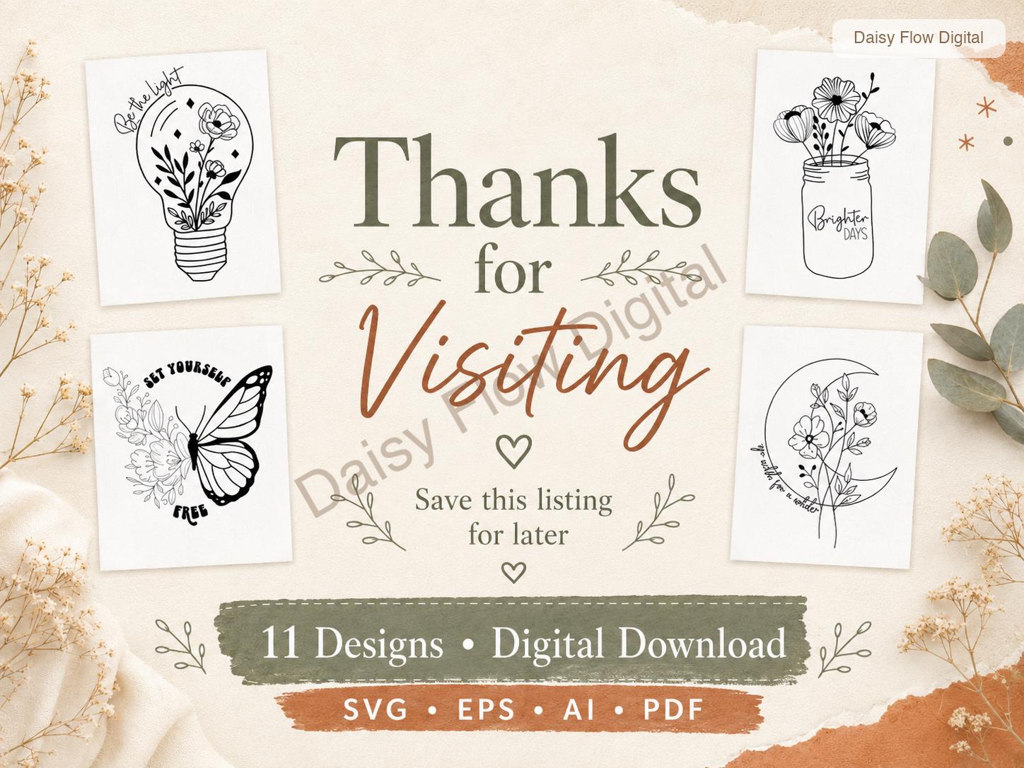 Wildflower SVG Bundle | Celestial SVG Line Art | Botanical Graphics | Moon and Stars - image 10