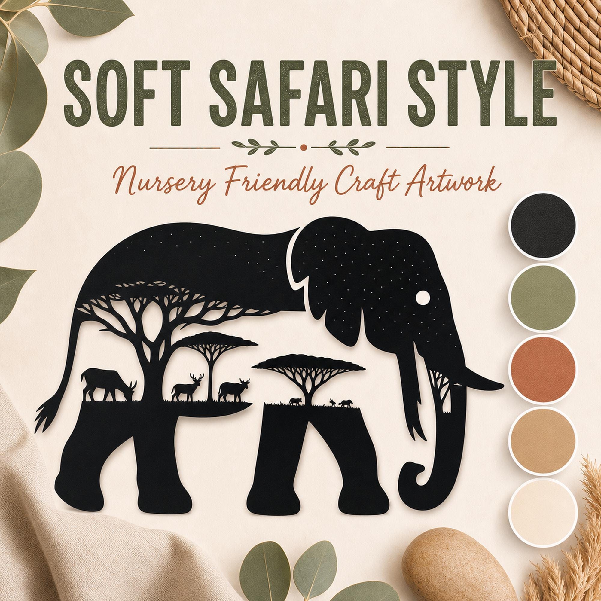 27 Elephant SVG Bundle | Safari Animal Scene SVG | Elephant Silhouette Cricut Files | - image 8