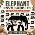27 Elephant SVG Bundle | Safari Animal Scene SVG | Elephant Silhouette Cricut Files | - image 1