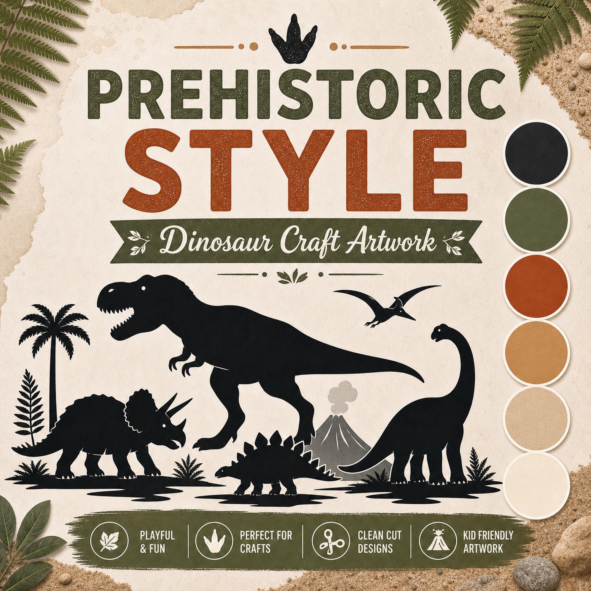 16 Dinosaur SVG Bundle Silhouette | Prehistoric Dino Clipart for Cutting Machines | T - image 8