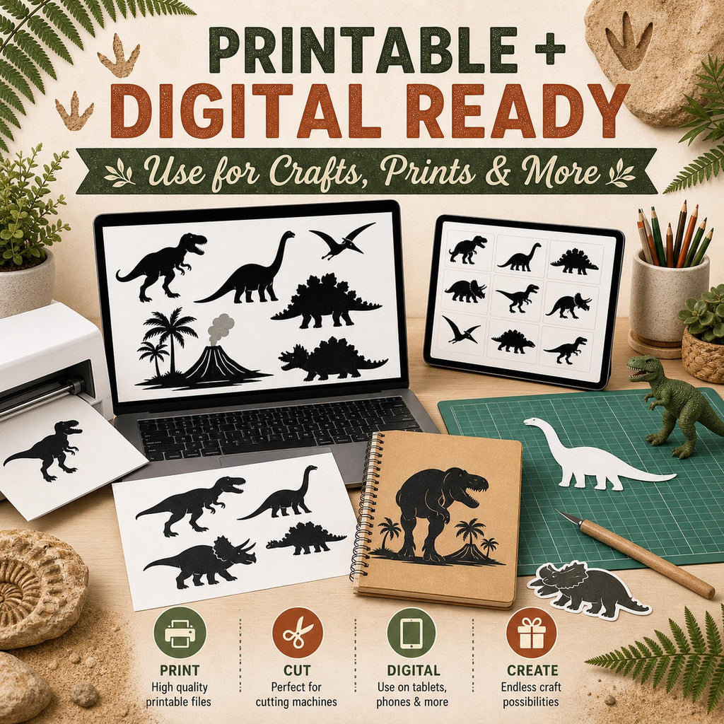 16 Dinosaur SVG Bundle Silhouette | Prehistoric Dino Clipart for Cutting Machines | T - image 7