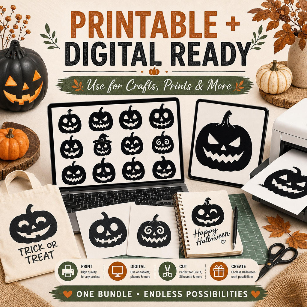 12 Pumpkin Face SVG Bundle | Jack O Lantern SVG | Halloween Cut Files | Spooky Pumpki - image 7