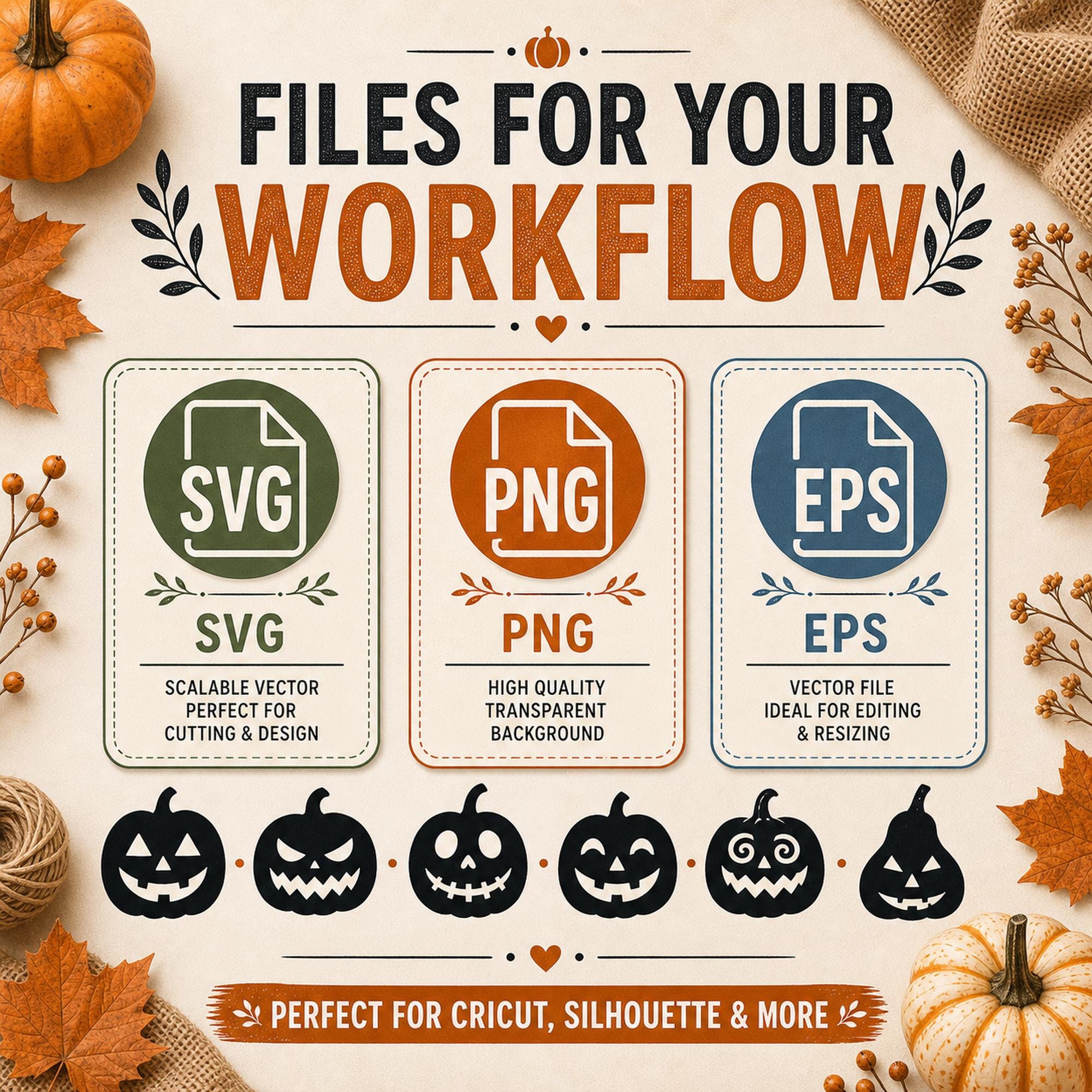 12 Pumpkin Face SVG Bundle | Jack O Lantern SVG | Halloween Cut Files | Spooky Pumpki - image 6