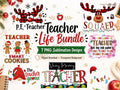 Teacher Sublimation Bundle | Teacher Life PNG for T-shirts | Funny Teacher Designs, B - image 1