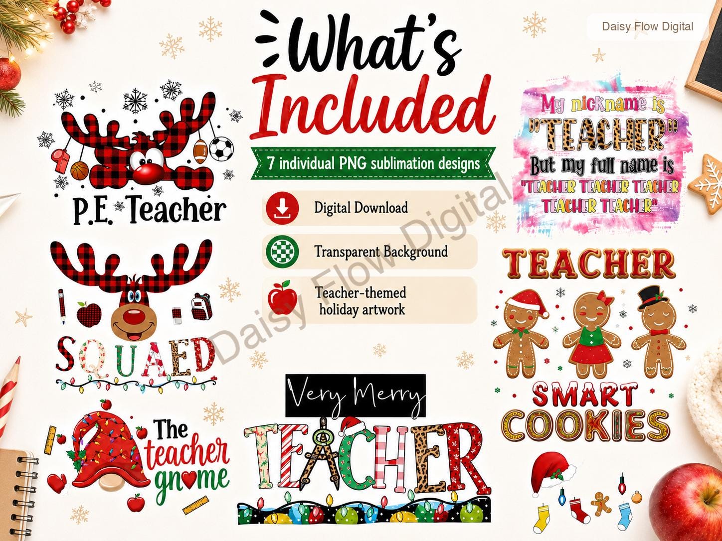 Teacher Sublimation Bundle | Teacher Life PNG for T-shirts | Funny Teacher Designs, B - image 2